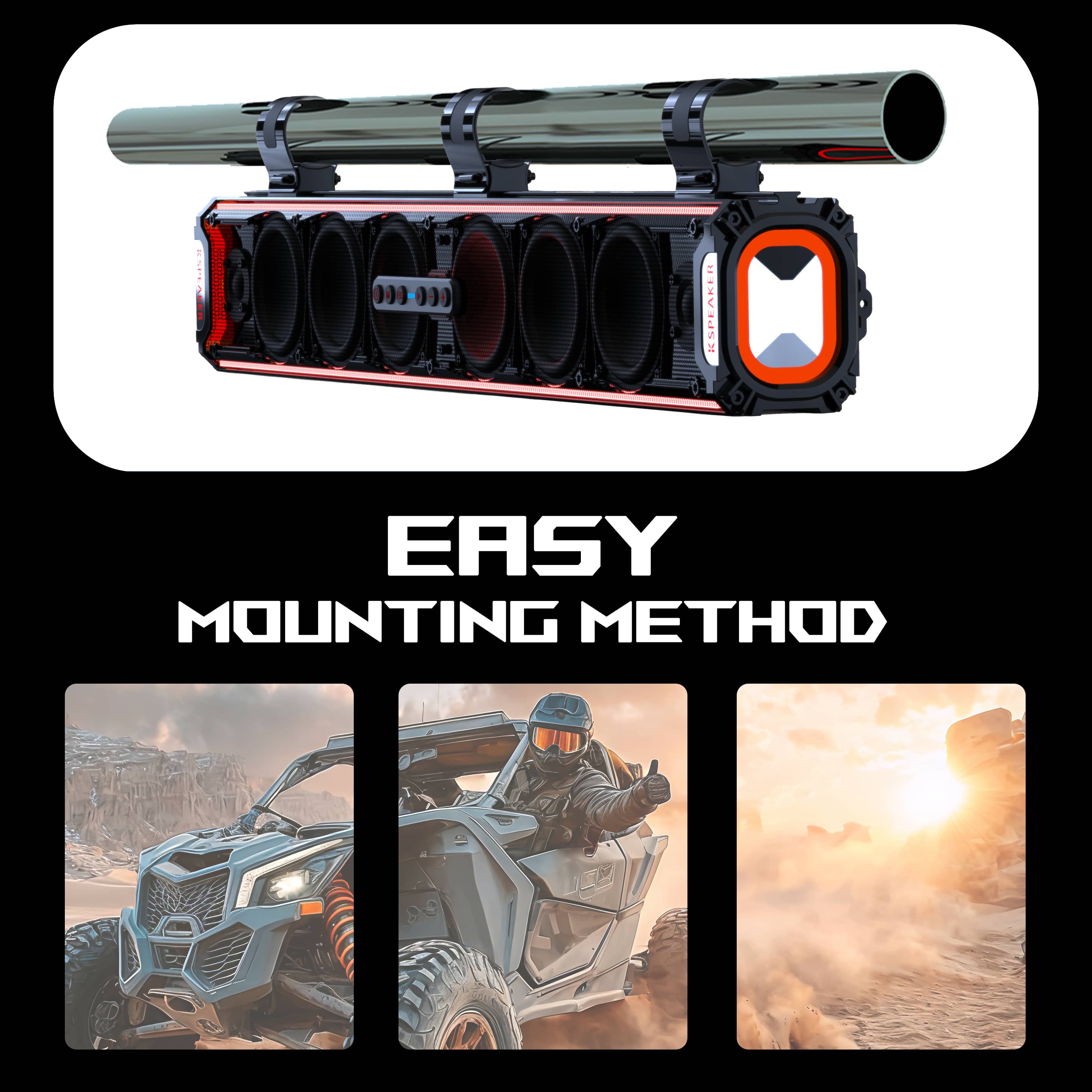 KSPEAKER UTV Bluetooth Sound System with Subwoofer - K66MAX