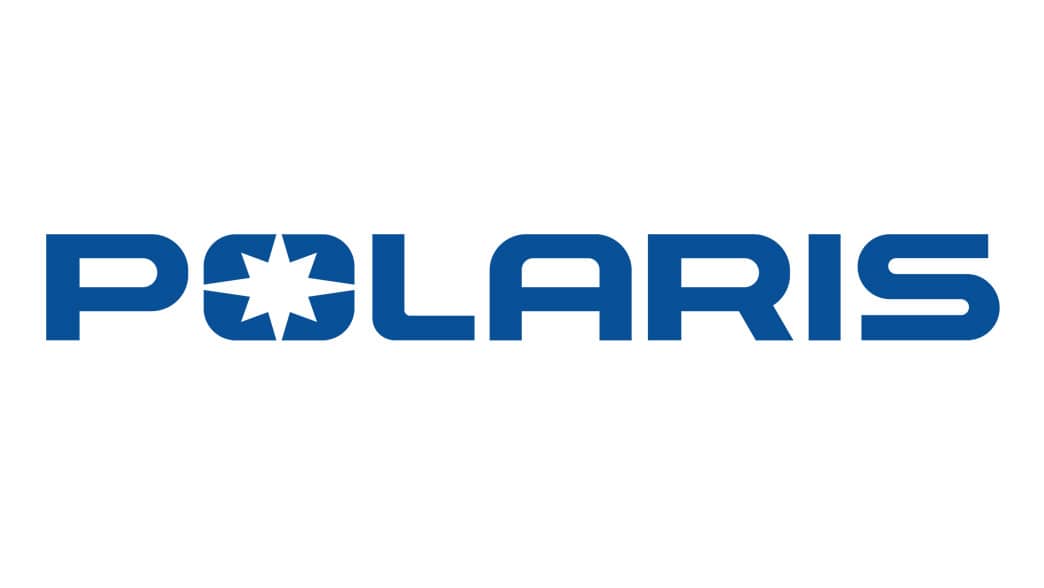A blue logo featuring the word "POLARIS" in bold, uppercase letters, where the letter "O" contains a stylized white four-pointed star, set against a white background.