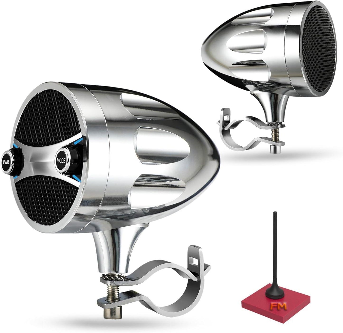 High-Output 800W Motorcycle Handlebar Speakers | Bluetooth 5.4 & FM Radio