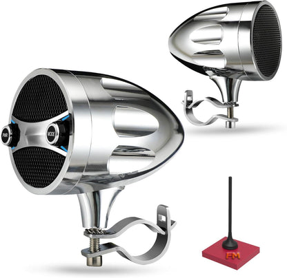High-Output 800W Motorcycle Handlebar Speakers | Bluetooth 5.4 & FM Radio