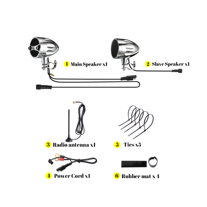 KSPEAKER High-Output 800W Motorcycle Handlebar Audio Setup | Bluetooth 5.4 & FM Playback