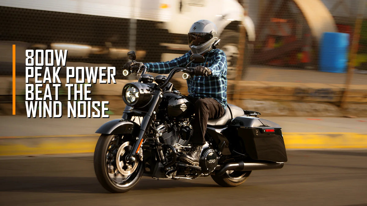 KSPeaker S7 motorcycle speakers deliver 800W peak power to beat wind noise during high-speed rides.